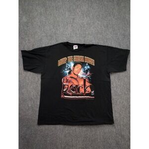 Vintage The Rock WWF Layin the Smack Down T Shirt Mens 2XL Black Wrestling‎ 1999